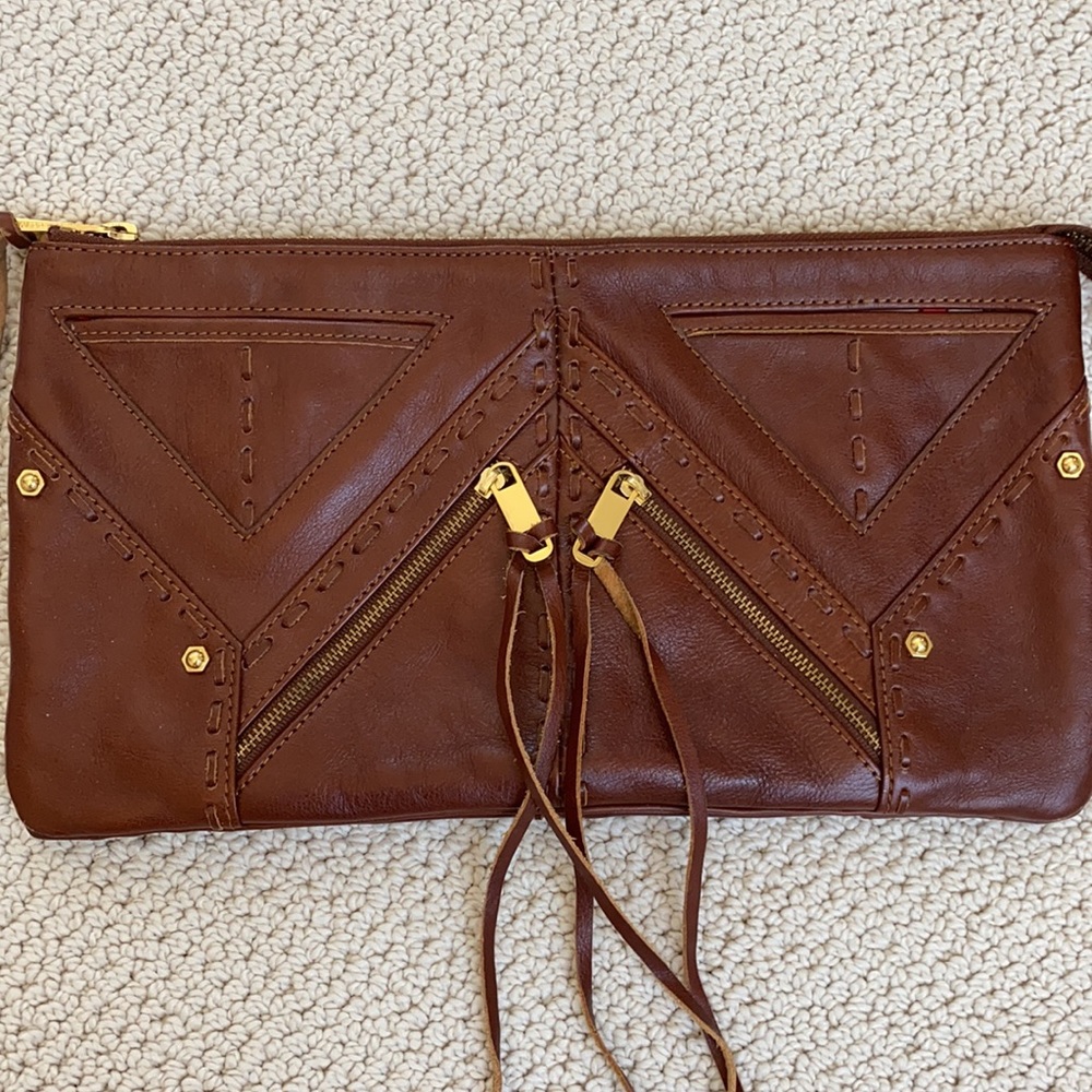Rebecca Minkoff brown/cognac leather purse clutch